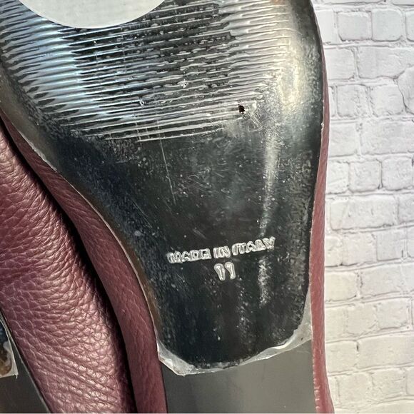 NEW Everlane burgundy pebbled leather pointy toe the boss flat loafers size 11 - Picture 6 of 9